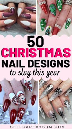 Disney Nail Art, Nail Noel, Xmas Nail Designs, Nail Art Noel, Christmas Tree Nails, Holiday Nails Christmas, Red Christmas Nails, Tree Nails