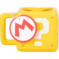 a close up of a yellow camera with a tag on it's front side