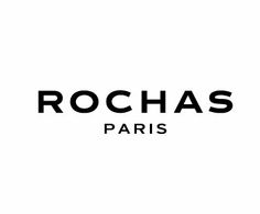 the logo for rochas paris is shown in black and white, on a white background