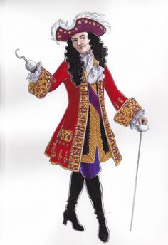 a drawing of a man in a pirate costume