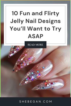 What makes jelly nails so special is their versatility and sheer charm. Whether you’re into classic, understated looks or you want to go full-on experimental with rainbow colors and glitter, jelly nails have got you covered.  Plus, they’re surprisingly easy to DIY at home or can be taken to the next level by a nail artist. Let me show you a few of these glossy, glass-like nails, and I promise you’ll find at least one design to fall in love with.