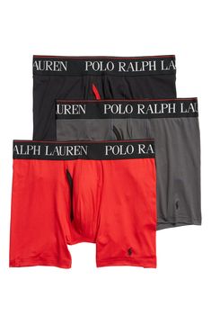 Men's Polo Ralph Lauren 4D 3-Pack Boxer Briefs, Size X-Large - Grey Red Stretch Multi-pack Boxer Briefs, Sporty Red Multi-pack Boxer Briefs, Sporty Red Multipack Boxer Briefs, Mixed Patterns, Tommy John, Orlebar Brown, Mens Casual Dress Outfits, Champion Reverse Weave, John Varvatos