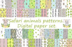 an animal themed digital paper set