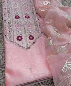 Item Overview ATHARVA Hand Embroidery/Indian Salwar Kameez Pink Chanderi Silk/Gota Patti Chiffon Dupatta/Custom Stitch Unstitch/Anarkali/Plazzo/wedding/ Dno. CH2138B Fabric:  * Shirt Chanderi 2.5 Mts, Black * Dupatta: Chiffon  Chinnon Dupatta  2.5 Mts. Gota Patti Jaal/ Dual Shade * Bottom Santoon Silk 2.5 Mts. Excusive Hand Embroidered Party Wear Punjabi Suit. 🌷CUSTOMIZATION (No Extra Charges) * Fabrics Customization: Designs Can be made in different Fabrics. *Color Customization: Designs Can b Semi-stitched Pink Lawn Suit With Dabka Work, Pink Silk Sets With Dori Work, Semi-stitched Georgette Salwar Kameez With Dori Work, Pink Dori Work Sets For Eid, Pink Silk Sets With Mirror Work, Navratri Silk Churidar With Chikankari Embroidery, Organza Sets With Mirror Work For Eid, Festive Pink Chanderi Sets, Organza Eid Set With Mirror Work