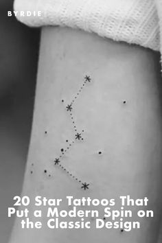 Tattoos White Constellation Tattoo, Create Tattoo Ideas, Pieces Star Sign Tattoo, Multiple Stars Tattoo, Simple Constellation Tattoo, Constilation Tattoo Hand, Coordinates Tattoo Women, Connected Stars Tattoo, Dotted Star Tattoo