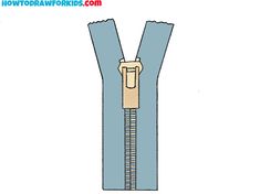 a drawing of a closed zipper on a white background