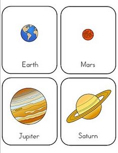 the solar system worksheet with four different planets