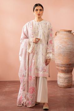 Cross Stitch Cambric Collection 2024 | FLORAL GEM Embroidered Suit, Pakistani Wedding Dress, Printed Dupatta, Desi Clothes, Pakistani Bridal Wear