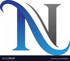 the letter n in blue and grey colors