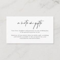 a white business card with the words not to say