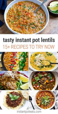 tasty instant pot lentils recipe collage