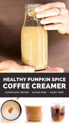 healthy pumpkin spice coffee creamer recipe in a jar