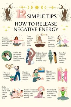 Discover 12 simple health tips to release negative energy and bring more positivity into your life. From mindful breathing techniques to daily habits that cleanse your mind, these tips will help you maintain emotional balance and improve your overall well-being. Start your journey to a healthier, happier you! #HealthTips #PositiveEnergy #Wellness #MentalHealth #SelfCare Cleanse Self Of Negative Energy, How To Give Off Positive Energy, How To Get Positive Energy, Spiritual Health Ideas, How To Spiritually Cleanse Yourself, How To Block Negative Energy, How To Cleanse Negative Energy, Release Negative Energy Affirmation, How To Cleanse Energy