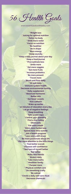 * Weight loss * Juicing for optimal nutrition * Detox my body * Drink more water * Focus on nutrition * Be healthier * Be in shape * More energy * Sleep soundly * Keep a daily journal about your day * Keep a food journal * Procrastinate less * Smile more Goal Setting Ideas, Health Goal, Design Blogs, Juicing For Health, Drink More Water, Food Journal, Daily Journal, Smile More, Health Matters