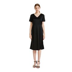 Short Sleeve V-Neck Black Silk Dress made of 100% mulberry silk. LengthShoulderBustWaistHipS106 cm37 cm88 cm70 cm106 cmM108 cm38 cm92 cm74 cm110 cmL110 cm39 cm96 cm78 cm114 cmXL112 cm40 cm100 cm82 cm118 cm Silk V-neck Summer Cocktail Dress, Summer V-neck Modal Satin Midi Dress, Sleek Satin V-neck Midi Dress, Sleek Silk V-neck Dress For Formal Occasions, Silk V-neck Dress For Formal Occasions, Silk V-neck Formal Dress, Elegant Silk V-neck Dress For Daywear, Elegant V-neck Midi Dress For Daywear, Chic Silk A-line Dress For Work