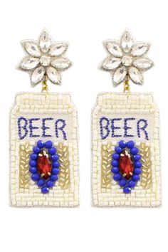 Beer Never Broke My Heart Beaded Earrings-Jewelry-Golden Stella-L. Mae Boutique & Wild Mabel Clothing Affordable Trendy Beaded Earrings, Heart Beaded Earrings, Beer Never Broke My Heart, Earrings Fall, The Beer, Heart Beads, In The Mood, My Heart Is Breaking, The Mood