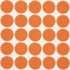 an orange and white background with small circles on the top of each circle, all in different sizes