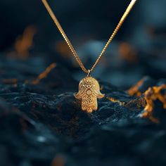 Elevate your style with our 14k Gold Hamsa Hand Pendant. This solid gold necklace showcases exquisite craftsmanship, symbolizing protection and blessings. The 14 karat gold Hamsa Hand pendant is more than just jewelry; it's a fine representation of symbolism and cultural significance, also available in 18k yellow gold. PENDANT INFORMATIONThis pendant is made of real, solid gold.• Made in USA• Material: 14k or 18k solid gold• Finish: polished• Height: 1.25" (31,5 mm) x Width: 0.95" (24 mm)• Penda Spiritual Gold Plated Jewelry With Large Pendant, Gold Plated Jewelry With Large Spiritual Pendant, Spiritual Gold-plated Jewelry With Large Pendant, Spiritual Style Large Pendant Gold-plated Jewelry, Spiritual Hallmarked Necklaces, Spiritual Yellow Gold Plated Necklaces, Spiritual Yellow Gold-plated Necklaces, Yellow Gold Plated Spiritual Necklace, Spiritual Yellow Gold Pendant Necklace