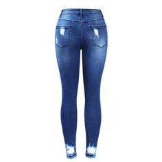 Runs Small - Order 1 size up/larger than normal. Item Type: JeansWash: DistressedDecoration: Scratched, RippedLength: Full LengthWaist Type: MidJeans Style: Pencil PantsFit Type: SkinnyMaterial: Polyester, Spandex, Cotton (STRETCH)Style #: 2127Closure Type: Zipper Fly Ripped Jeans Women, Jeans Woman, Jeans Y2k, Trousers For Women, Blue Tassel, Denim Pants Women, Casual Black, Pocket Pants, Pants Trousers