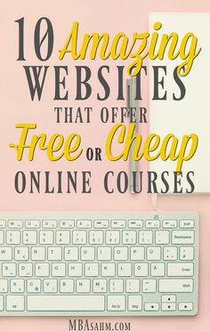 a keyboard and mouse with the words 10 amazing website templates that offer free or cheap online courses