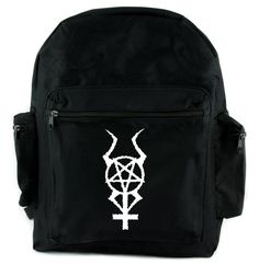 Inverted Horned Pentacross Backpack School Bag Occult Cross