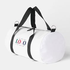 Custom Business Company Rectangle Logo Colorful Duffle Bag White Rectangular Duffle Bag For Gym, Sporty White Duffle Bag For School, White Rectangular Gym Travel Bag, White Rectangular Travel Bag For Gym, Rectangle Logo, Business Company, Client Gifts, Brand Awareness, Duffle Bag