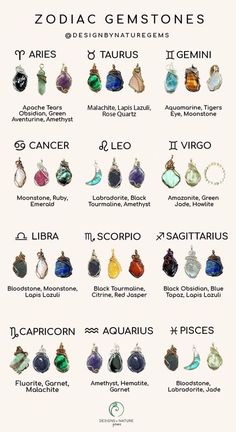 Zodiac Gemstones|| Zodiac Jewelry|| Handmade Wire Wrapped Crystals #horoscopes #numerology #tarot Zodiac Gemstones, برج الميزان, Kartu Tarot, Materi Bahasa Jepang, Magia Das Ervas, Crystal Guide, Zodiac Stones