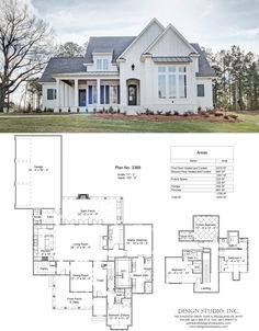 the front and back views of this house plan