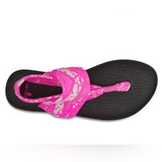 Sanuk Yoga Sling 2 Womens Pink Fabric Comfort Sling Yoga Mat Sole Sandal Size 7. Some Will Come In Original Plastic Some Will Not. All Have Tags. I Have Hundreds Of Reef, Sanuk, North Face, And Other Brands. Sandals And Shoes Are From An Overstock Closeout For Sale Please See My Store. In Storage They Were Put In Boxes And Some Will Have A Tiny Imperfection Such As A Indention Or Scratch On Soles Never On The Thong Part. They Are All On The Sole Where Your Foot Goes If Any Are Even There. This D Synthetic T-strap Slingback Sandals For Beach, Casual Slingback Sandals With Adjustable Strap, Casual Non-slip Slingback Sandals, Casual Adjustable Slingback Slip-on Sandals, Casual Adjustable Slip-on Slingback Sandals, Pink Casual Slingback Sandals, Casual Pink Slingback Sandals, Pink Beach Slingback Sandals, Pink Slingback Sandals For Beach