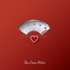 the love meter with hearts on red background royalty illustration