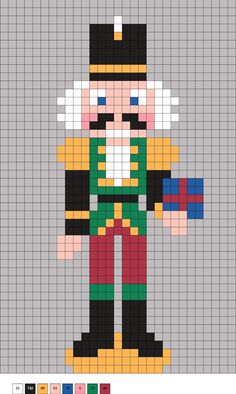 an image of a cross stitch pattern of a nutcracker