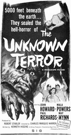 an old movie poster for the unknown horror