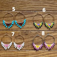 Minimal Hoop Earrings, Beaded Fringe, Boho Stil, Seed Bead, Beaded Earrings, Bead Work, Hippie Boho, Seed Beads, Etsy Earrings