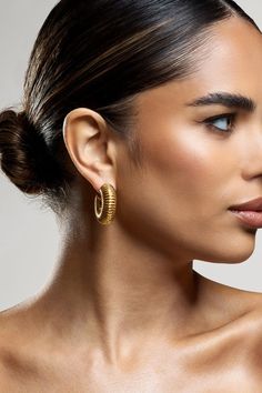 Meet Blaine, your new go-to earrings. Perfect for pairing with any outfit, these staple gold hoops are complete with stud fastenings. Features - Gold toned- Chunky hoop design- Stud fastening Product Information Designed exclusively by Club L LondonGold-toned steel (100% Stainless Steel)SKU: CL134115007 Returns Information Earrings and pierced jewellery cannot be returned for health and hygiene reasons. Modern Gold Hoop Plug Earrings, Gold Hoop Plug Earrings, Health And Hygiene, Chunky Hoop Earrings, Summer Pregnancy, Hoop Design, Pierced Jewelry, Information Design, Gold Hoops