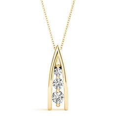 PENDANT INFORMATION Metal Type: (select above) Available in 14K and 18k white, yellow , rose gold and platinum 950.Metal Weight: Approx. 2.25 grams (14K) DIAMOND INFORMATION Diamond Cut: Round Brilliant CutNumber of Stones: 3Carat Total Weight: 0.45 ctwStone Breakdown: 0.20 ct, 0.15 ct, 0.10 ctDiamond Color: F-G Diamond Clarity: VS1- SI1Enhancement: None (100% Natural) Bridal Pendant, Detailed Necklace, Three Stone Diamond, Platinum Metal, Emerald Jewelry, Fancy Color Diamonds, Ring Size Guide, Diamond Shape, Yellow Rose