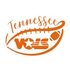 an orange football logo with the word tennessee on it's side and a football in the