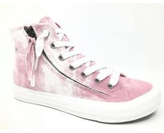 These tie-dye high tops are so comfy! These sneakers can make any casual outfit look trendy and cute! Fit: True to Size They feature an easy on/off design. Just unzip the side, slip them on and zip them up! Matching white platform and white knotted laces add a clean finish! These beautiful sneakers have a foam cushion and are sure to become your go to shoe! You will find much lighter in weight than you think by looking at them! it's like having little clouds on your feet. They run true to size. Pink High Tops, Pink Cloud, White Platform, High Top Sneaker, Cute Fit, Store Hours, Pink Clouds, Outfit Look, Converse High Top Sneaker