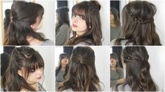 Half Up With Bangs, Straight Haircuts, Easy Updo Hairstyles, Hairstyle Youtube, Long Hair Updo, Front Hair Styles, Long Hair With Bangs, Hair Straight