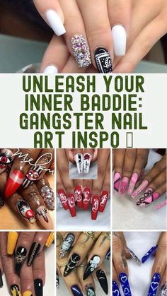 Gangster Nails Designs, Hip Hop Nails, Gangster Nails, Baddie Nail Art, Graffiti Nails, Solid Color Nails, Spring Nail Designs, With Nails, Exude Confidence