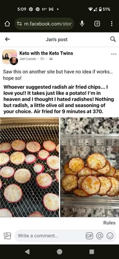 an instagram page with pictures of baked goods