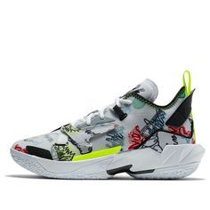 Nike Jordan Why Not Zer0.4 PF Photon Dust DD4886-007 Green Graphic Print Sports Sneakers, White Sneakers With Graffiti Print For Sports, Sporty White Sneakers With Graffiti Print, White Sporty Sneakers With Graffiti Print, Stylish Sneakers, Nike Jordan, Perfect Pair, Air Jordan, Your Perfect