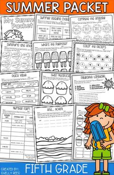 the summer packet for fifth grade students to practice reading and writing with their own hands