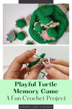 there is a crochet project for kids to play with the turtle memory game