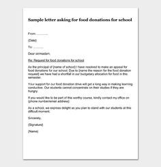 sample letter asking for donations for school