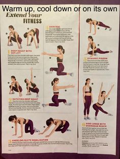 an exercise poster showing how to do warm up exercises