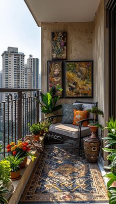 Veranda Ideas Small Terraces, City Balcony Ideas, Balcony Landscaping, Zen Balcony, Corner Balcony, Balcony Herb Gardens, Terrace Gardens, Balcony Designs, Small Apartment Balcony Ideas