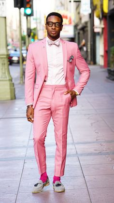 Blue Suit Bow Tie, Haitian Clothing, Suit Overcoat, Colour Shoes, Pink Tuxedo, Neon Prom Dresses