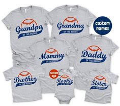 the matching family shirts are perfect for baseball fans