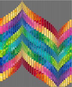 an image of colorful lines that appear to be made out of different colors and shapes