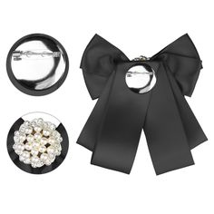 Fancy Cute Bowknot Necktie for School Uniform. Bow tie brooches for Women Light up your outfits. Bowtie with a pearl in the middle, and the pin is on the back, elegant, and easy to use. The locking brooch pin back can make you clip your bowknot quickly and easily. It is super easy to put on and stays in place. Specification: 1. Beads Bowtie: This beautiful pre-tied bow tie with clip closure, and faux pearls designed bow tie is lovely and quick. 2. Stand Out from the Crowd: This bowknot brooch pi Mesh Gloves, Pre Tied Bow Tie, Pearl Design, Pin Backs, Trending Accessories, Lace Detail, Chain Styles, Neck Tie, Faux Pearl